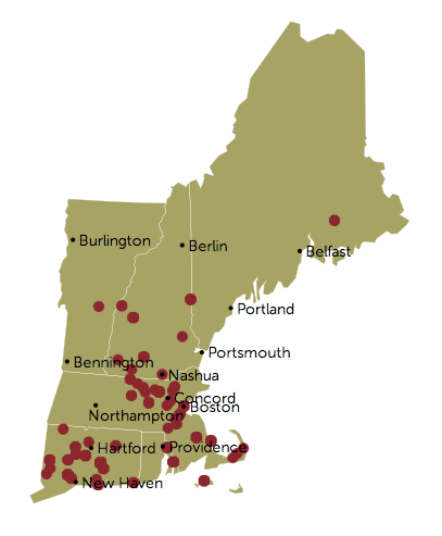 Map of All New England Leaf Out Project Submissions